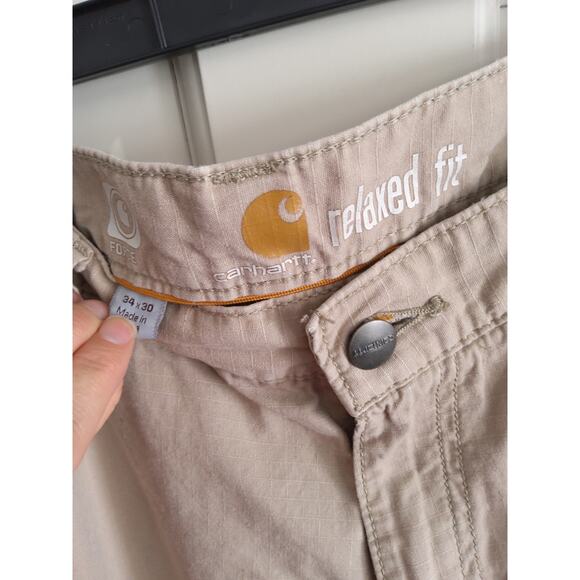 Carhartt khaki colored work cargo 10 pocket Force pants - Picture 4 of 9
